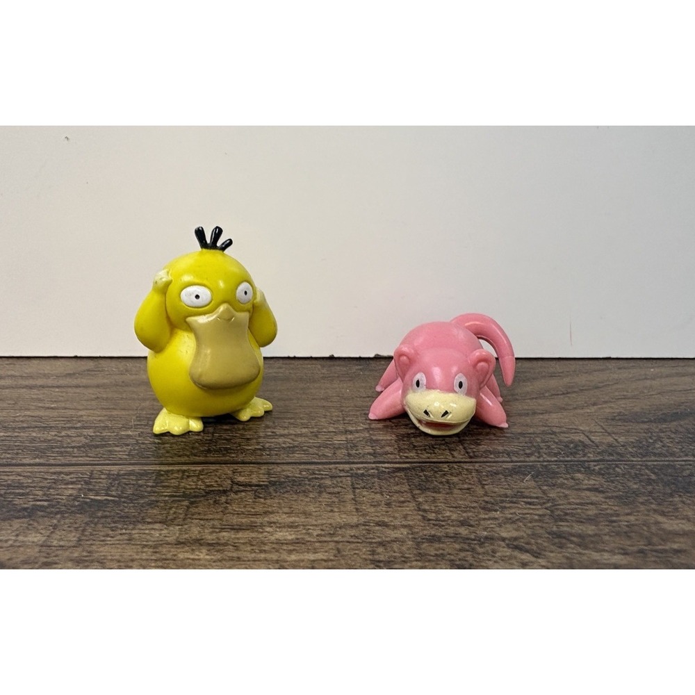 Vintage Tomy Slowpoke & Psyduck Pokemon Mini PVC Figure Lot
